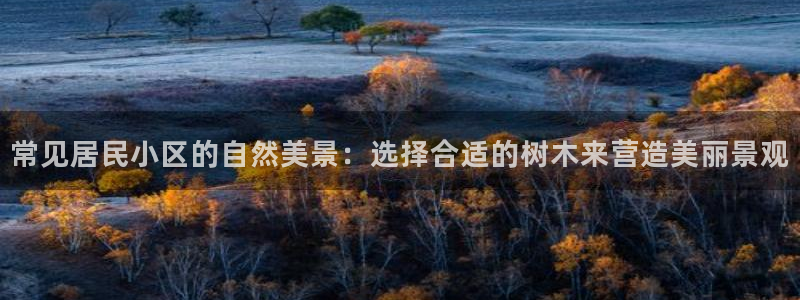 天顺娱乐是谁旗下：常见居民小区的自然美景：选择合适的树木来营造美丽景观